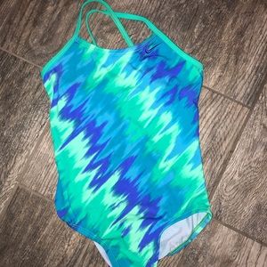 Blue and Green Girls’ Swimsuit